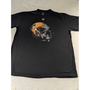 NFL Team New Orleans Saints Helmet Graphic T-Shirt Mens 4XL Tall Black